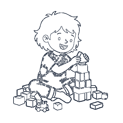 Crianças Brincando Juntas - Line-Art