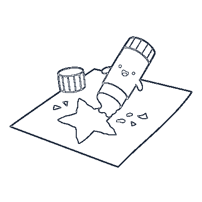 Ação de Colar com Cola - Line-Art