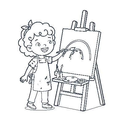Pintando com Pincel e Tinta - Line-Art