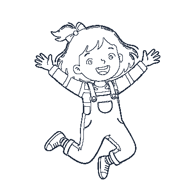 Criança Pulando Corda - Line-Art
