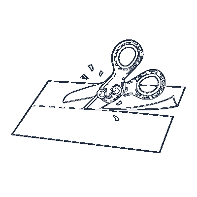 Ação de Recortar com Tesoura - Line-Art