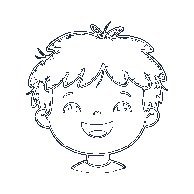 Carinha Sorridente de Alegria - Line-Art