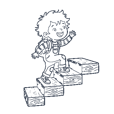 Subindo Degraus / Escada - Line-Art