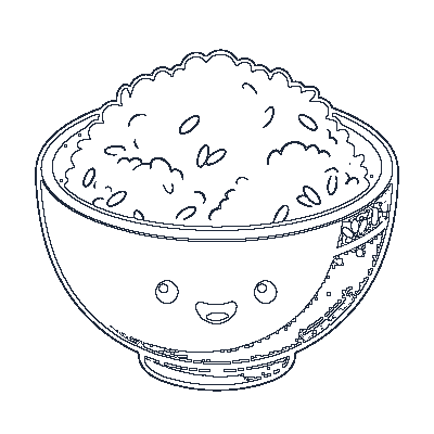 Tigela de Arroz - Line-Art