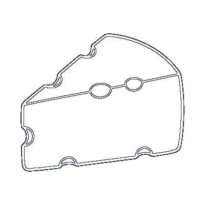 Fatia de Queijo Furadinho - Line-Art