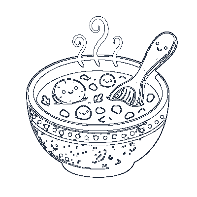 Prato de Sopa Quentinha - Line-Art