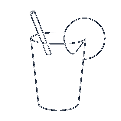 Copo de Suco com Canudo - Line-Art