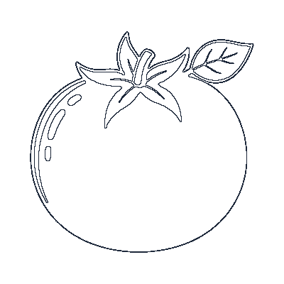 Tomate Vermelho - Line-Art
