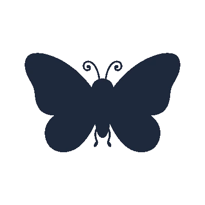 Borboleta com Asas Coloridas - Silhueta