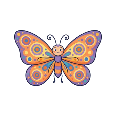 Borboleta com Asas Coloridas - Color