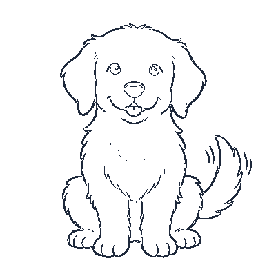 Cachorrinho Amigável - Line-Art
