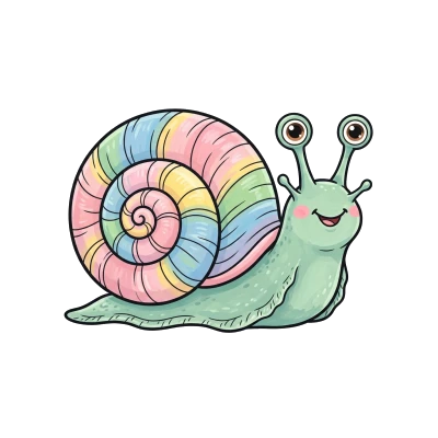 Caracol com Concha em Espiral - Color