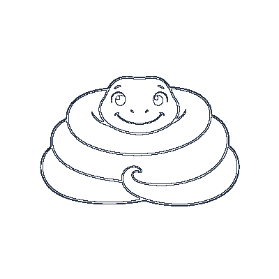 Cobrinha Enrolada e Alegre - Line-Art