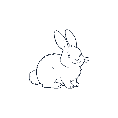 Coelhinho Orelhudo com Cenoura - Line-Art