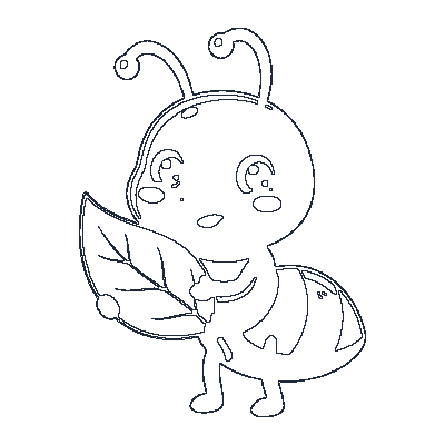 Formiguinha Trabalhadora - Line-Art