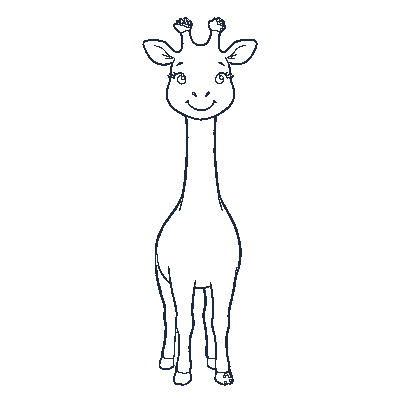 Girafinha de Pescoço Longo - Line-Art