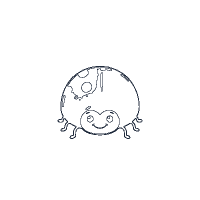 Joaninha Vermelha com Bolinhas - Line-Art