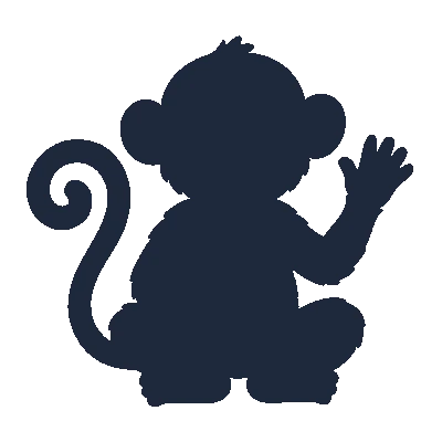 Macaquinho Alegre no Galho - Silhueta