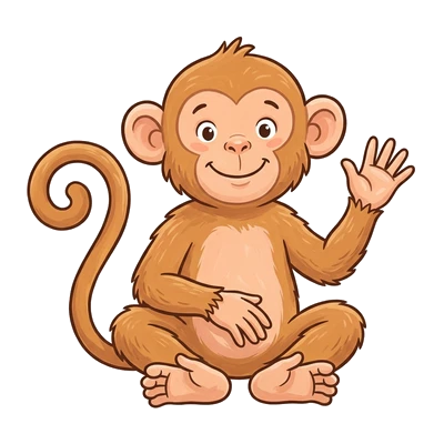Macaquinho Alegre no Galho - Color
