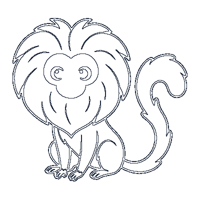 Mico-Leão-Dourado - Line-Art