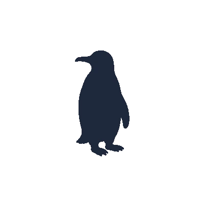 Pinguim-Rei com Peito Dourado - Silhueta