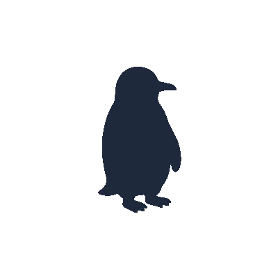 Pinguim com Asinhas e Pés Laranja - Silhueta