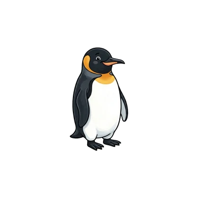Pinguim com Asinhas e Pés Laranja - Color