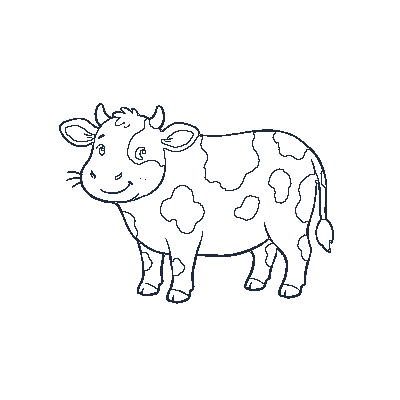 Vaquinha Malhada com Sino - Line-Art