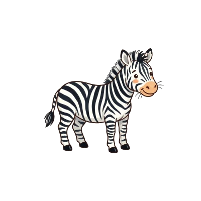 Zebra com Listras Pretas e Brancas - Color