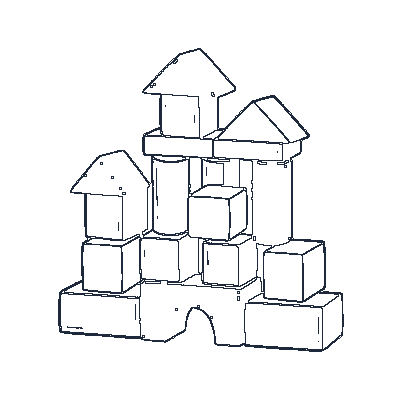 Blocos de Montar e Encaixar - Line-Art