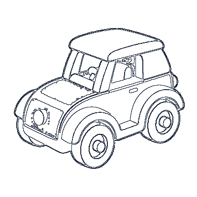 Carrinho de Brinquedo - Line-Art