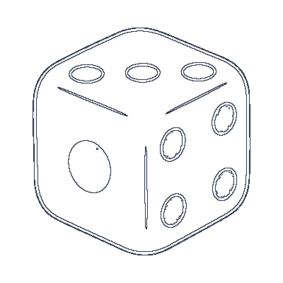 Dado com 6 Faces - Line-Art
