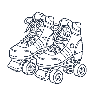 Patins de Quatro Rodas - Line-Art