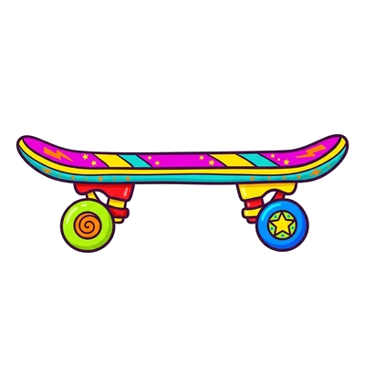 Skate com Lixa e Rodinhas - Color