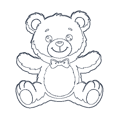 Ursinho de Pelúcia Fofinho - Line-Art