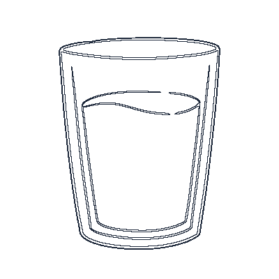 Copo de Vidro com Água - Line-Art
