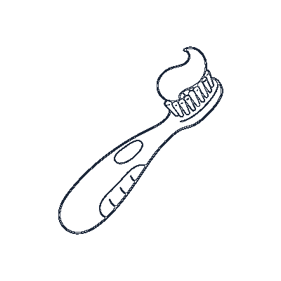 Escova de Dentes com Creme Dental - Line-Art