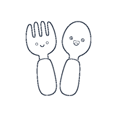 Garfo e Colher - Line-Art