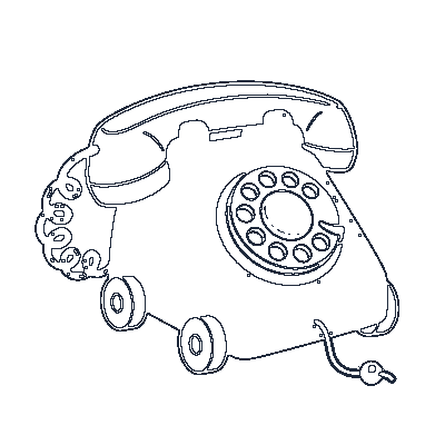 Telefone Clássico - Line-Art