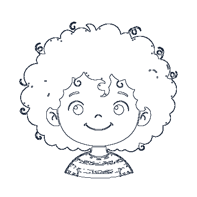 Cabelos Encaracolados - Line-Art