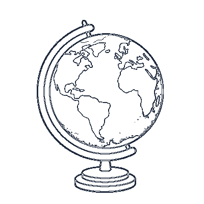 Globo Terrestre Escolar - Line-Art