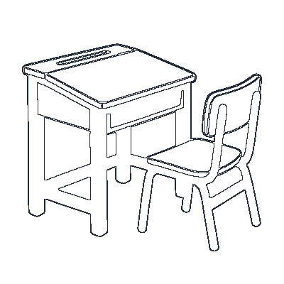 Carteira / Mesa Escolar - Line-Art