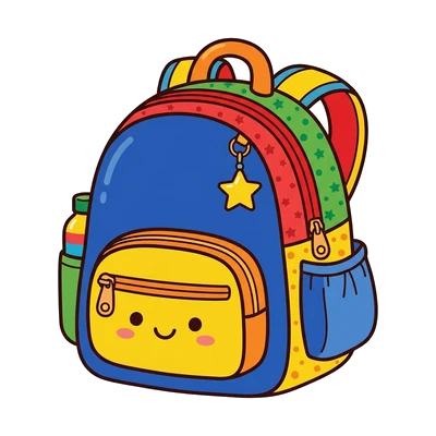 Mochila Escolar com Bolsos - Color