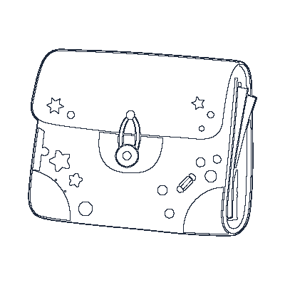 Pasta Escolar com Aba - Line-Art