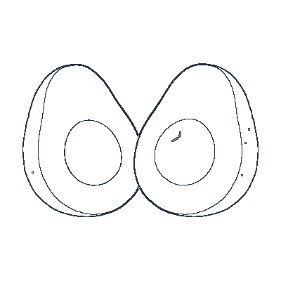 Abacate Verde - Line-Art