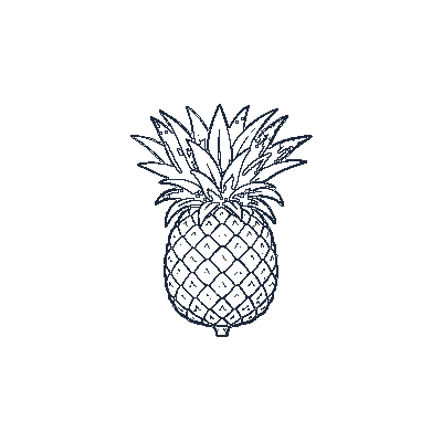 Abacaxi Tropical - Line-Art