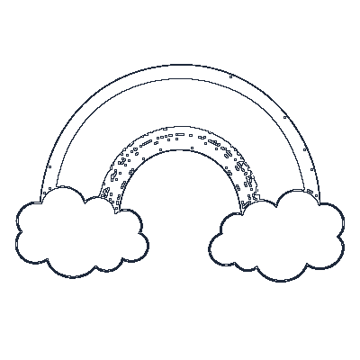 Arco-Íris das 7 Cores - Line-Art