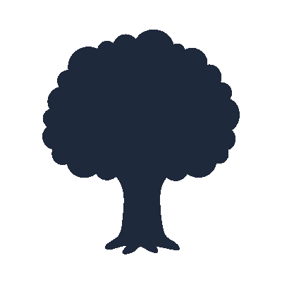 Árvore Frondosa com Copa Verde - Silhueta