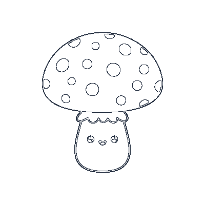 Cogumelo da Floresta - Line-Art