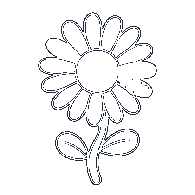 Florzinha com Pétalas e Miolo - Line-Art
